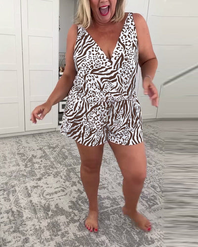 Figurbetonter Badeanzug im Zebra-Design