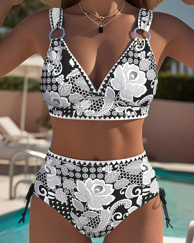 Triangle Cut Printed Bikini