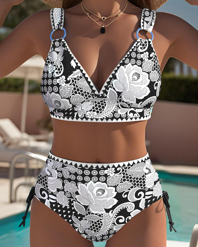 Trekantkuttet Trykt Bikini