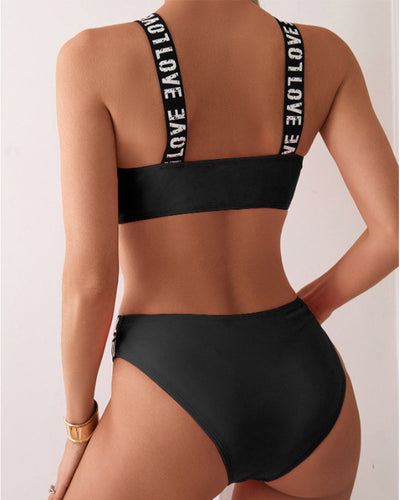 To-delt bikini-sett med stropper